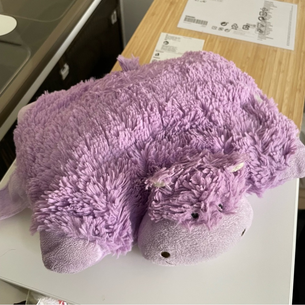 Plush Purple Hippo Pillow